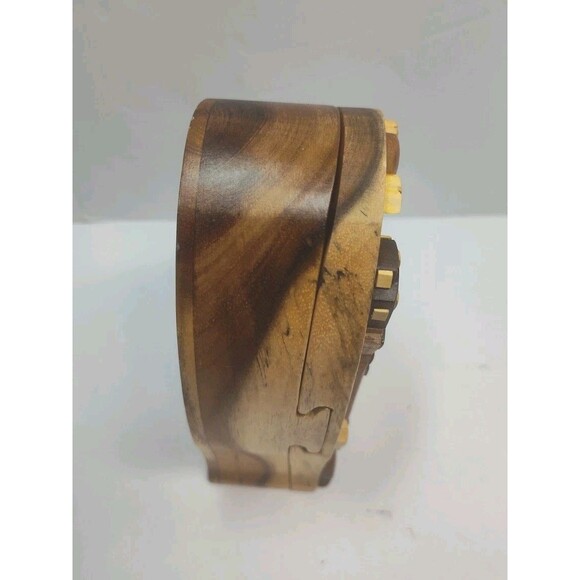 Polished Exotic Hardwood Wood Lighthouse Puzzle Trinket Box 7" Carver Dan - Picture 8 of 16